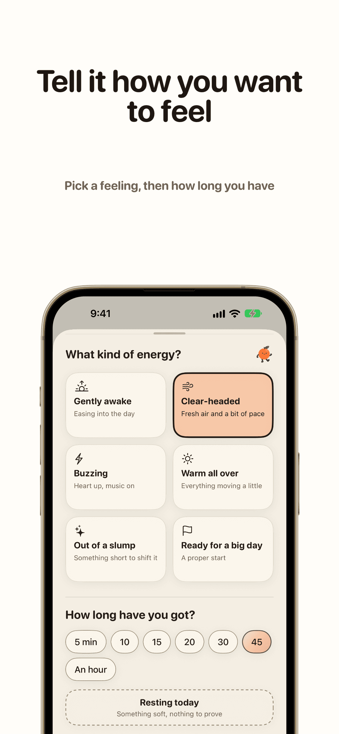Quick check-in FeelGood app preview