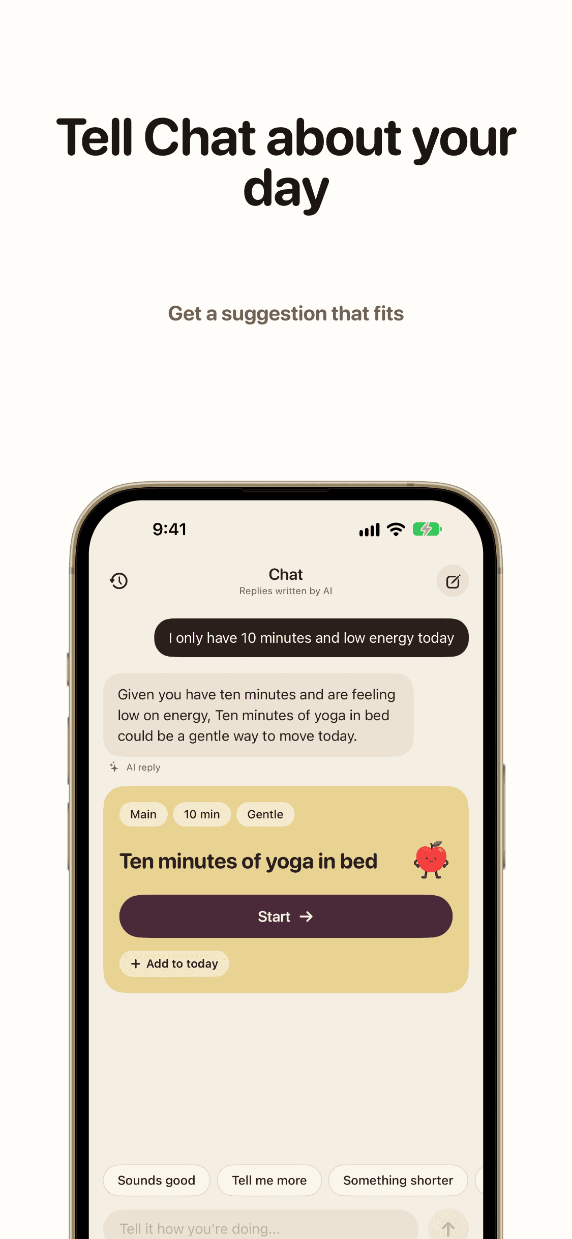 A plan from your words FeelGood app preview